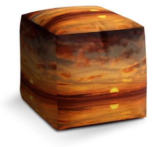 Sablio Taburet Cube Oranžové slunce - 40x40x40 cm