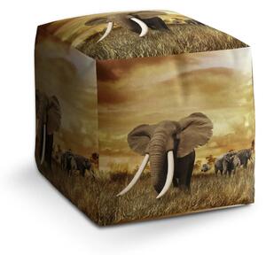 Sablio Taburet Cube Slon Africký - 40x40x40 cm