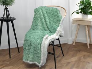 Luxusní zelená beránková deka z mikroplyše ORNAMENTS, 150x200 cm Rozměr: 150 x 200 cm