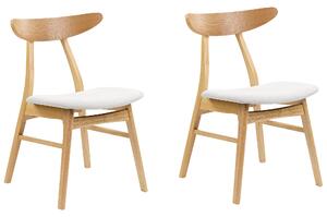 Sada 2 dřevěných jídelních židlí světlé dřevo/světle šedá LYNN