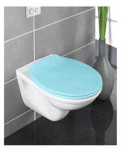 Modré WC sedátko se snadným zavíráním Wenko Kos, 44 x 37 cm