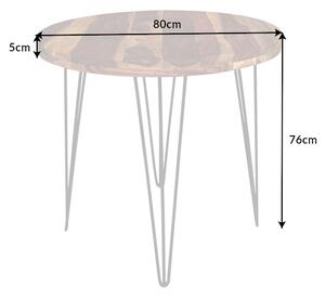 Designový kulatý jídelní stůl Elegant 80 cm Sheesham