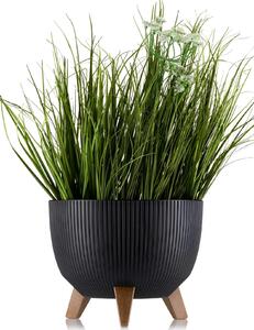 PLASTOVÝ KVĚTINÁČ ROSA LINEA ECO 18X29 CM ČERNÁ