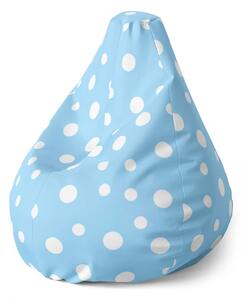 Sablio Sedací vak Pear Bílé puntíky na modré - 70 x 95 x 15 cm