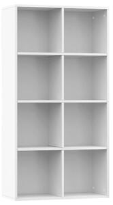 Knihovna/příborník - bílá vysoký lesk | 66x30x130 cm