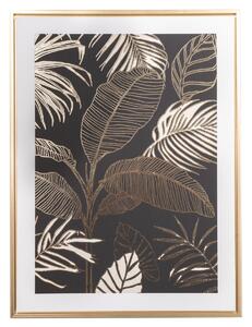 Obraz na plátně v rámu Palm leaf - zlatotisk, 45 x 60 x 2,5 cm