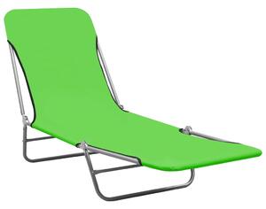 Skládací zahradní lehátka 2 ks ocel a textil zelená