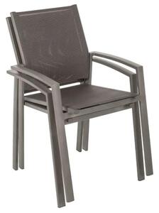 Stohovatelná zahradní židle s opěrkami Axiome - Speculoos/Pralinka