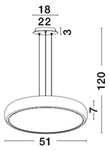 Nova Luce Závěsné LED svítidlo GAP, 50W 3000K Barva: Bílá