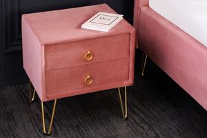 Noční stolek PEARL 50 CM tmavě růžový Nábytek | Ložnice | Noční stolky