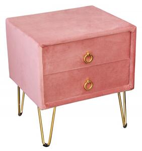 Noční stolek PEARL 50 CM tmavě růžový Nábytek | Ložnice | Noční stolky
