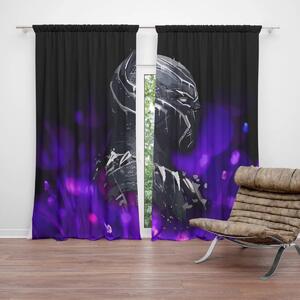 Sablio Závěs BLACK PANTHER Fialová luminescence: 2ks 140x250cm