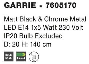 Nova Luce Stojací lampa GARRIE, E14 1x5W Barva: Černá