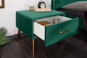 Noble Home Smaragdový sametový noční stolek Famous