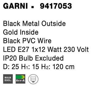Nova Luce Závěsné svítidlo GARNI, E27 1x12W Barva: Černá