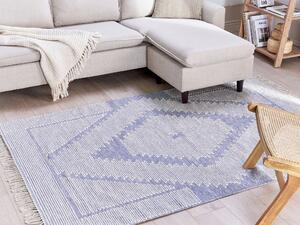 Bavlněný koberec 140 x 200 cm modrý/bílý ANSAR