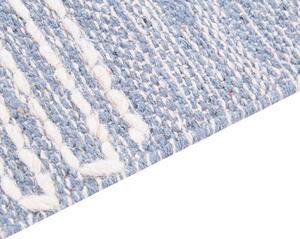 Bavlněný koberec 80 x 150 cm modrý/bílý ANSAR