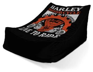 Sablio Sedací vak Lounge Harley-Davidson Live to ride - 80 x 95 x 50 cm