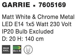 Nova Luce Stojací lampa GARRIE, E14 1x5W Barva: Bílá