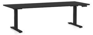 Výškově nastavitelný stůl OfficeTech C, 200 x 80 cm, černá podnož, černá