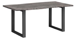 Šedý jídelní stůl masiv akát Grey 200x100 černé nohy