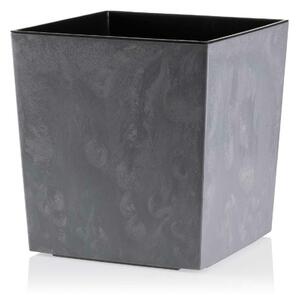 PLASTOVÝ KVĚTINÁČ FLORE 25X25 CM IMITACE BETONU ŠEDÁ