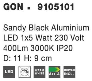 Nova Luce Bodové svítidlo GON, LED 5W 3000K Barva: Černá