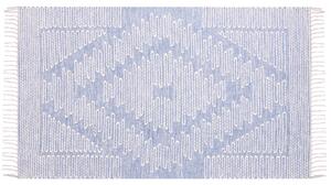 Bavlněný koberec 80 x 150 cm modrý/bílý ANSAR