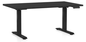 Výškově nastavitelný stůl OfficeTech C, 140 x 80 cm, černá podnož, černá