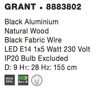 Nova Luce Závěsné svítidlo GRANT, E14 1x5W Barva: Černá