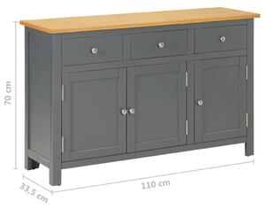 Příborník Fripp - masivní dřevo - tmavě šedý | 110 x 33,5 x 70 cm
