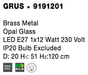 Nova Luce Závěsné svítidlo GRUS, ø 20cm, E27 1x12W Barva: Černá