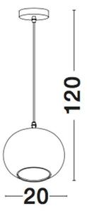Nova Luce Závěsné svítidlo JADE, 30cm, E27 1x12W Barva: Kouřové sklo