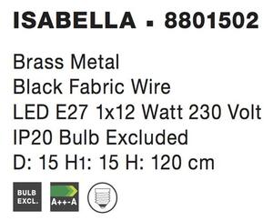 Nova Luce Závěsné svítidlo ISABELLA, 15cm, E27 1x12W Barva: Černá