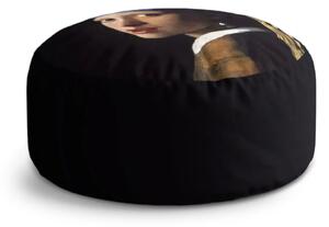 Sablio Taburet Circle Dívka s perlou - Johannes Vermeer: 38x48 cm