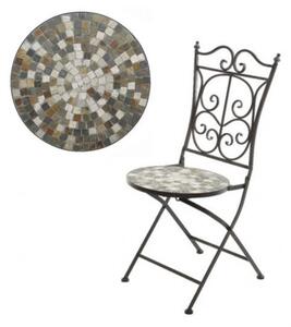Zahradní kovová židle, SIENA, šedo - hnědá