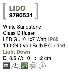 Nova Luce Venkovní nástěnné svítidlo LIDO, GU10 1x7W IP65 Barva: písková