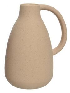 Keramická váza s uchem, výška 18 cm, písková