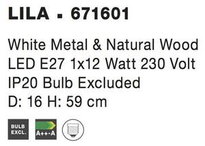 Nova Luce Stolní lampa LILA, E27 1x12W Barva: Bílá