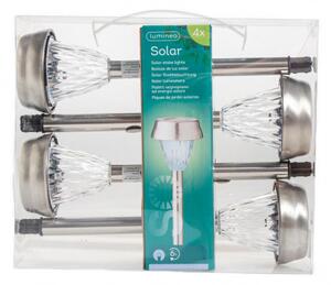 Sada solárních LED zápichů Lumineo, výška 24 cm, studená bílá, 4 ks