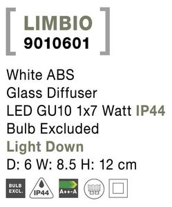 Nova Luce Venkovní nástěnné svítidlo LIMBIO, GU10 1x7W IP44 světlo dolů Barva: Černá