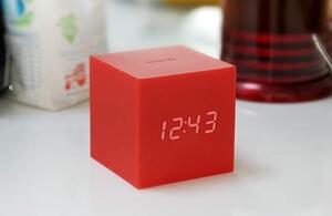 Barevný budík "Cube Click", červená - Gingko
