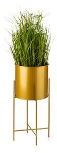 KOVOVÝ KVĚTINÁČ SE STOJÁNEM GOLDEN 55X21 CM ZLATÁ