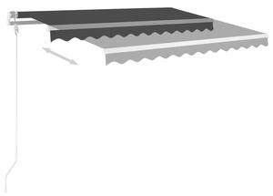 Automatická markýza LED a senzor větru 300 x 250 cm antracitová