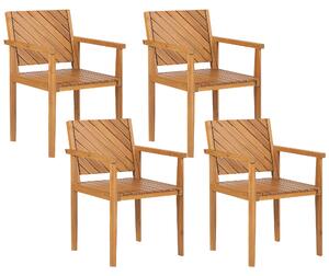 Sada 4 zahradních jídelních židlí z akáciového dřeva BARATTI