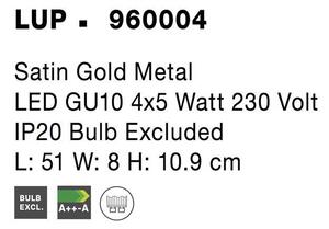 Nova Luce Bodové svítidlo LUP, GU10 4x5W Barva: Zlatá