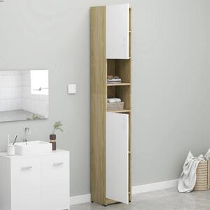 Koupelnová skříňka Wendover - 32 x 25,5 x 190 cm | bílá a dub sonoma