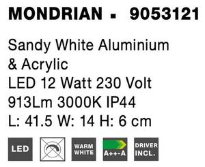 Nova Luce Nástěnné svítidlo nad zrcadlo MONDRIAN, 41,5cm, LED 12W 3000K IP44 Barva: Bílá