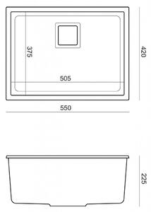 Quadron - Granitový dřez DAVID 50 White Ocel HQD5542U1-BS