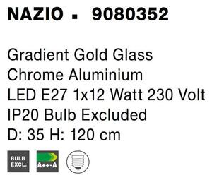 Nova Luce Závěsné svítidlo NAZIO, 35cm, E27 1x12W Barva: Zlatá